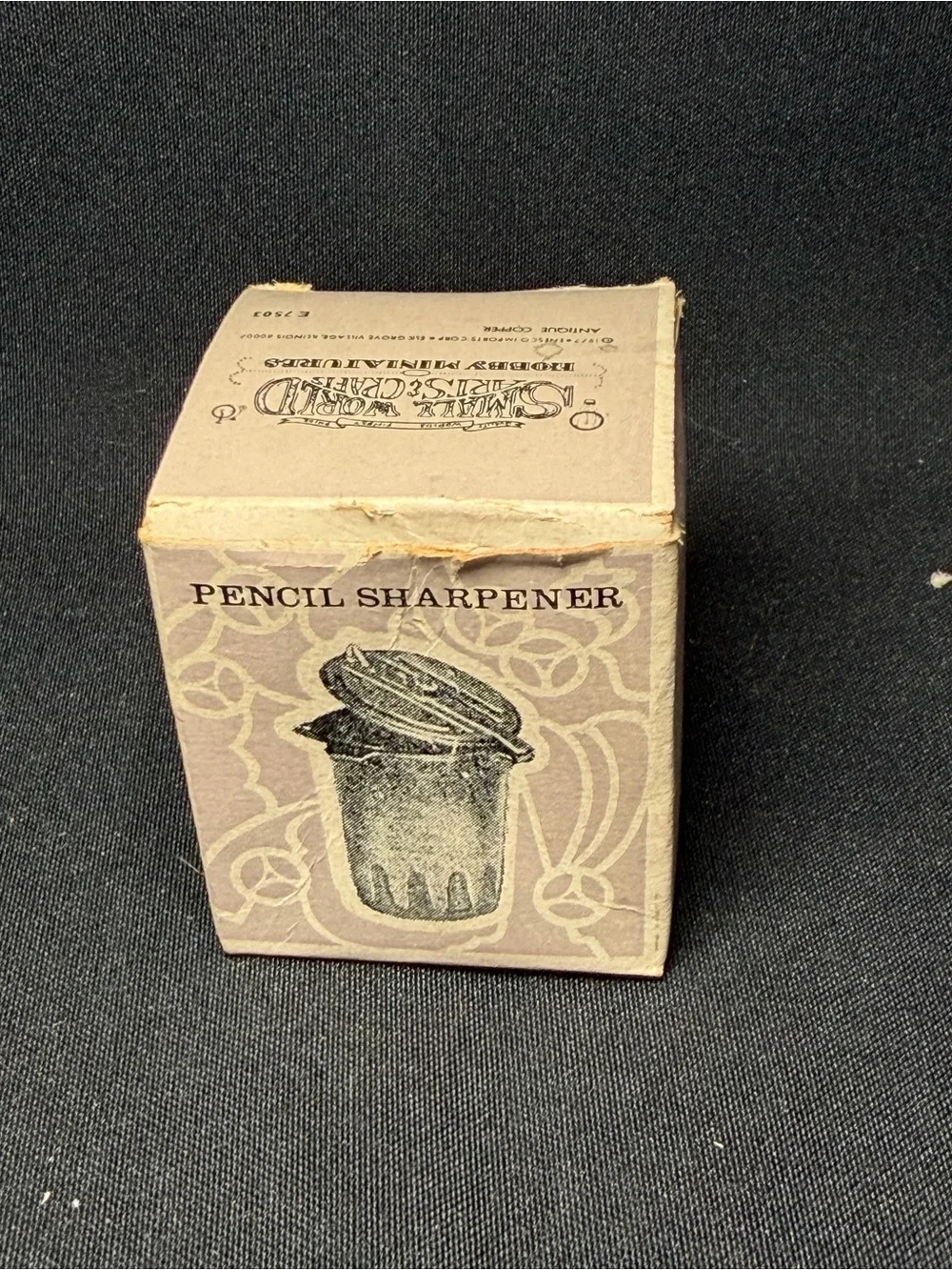 Vintage 1977 Enseco Trash Can Pencil Sharpener